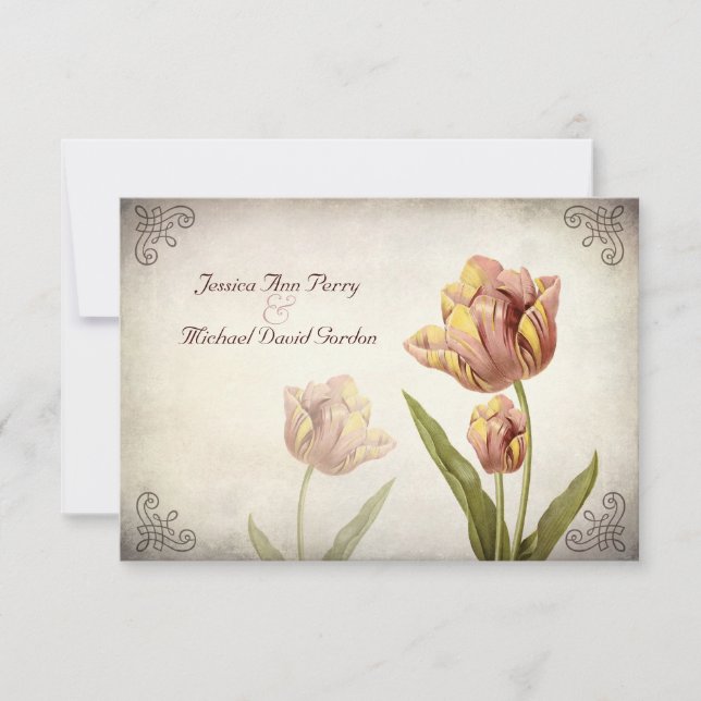 Pink Parrot Tulip Response Card (Front)