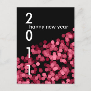 Pink Party Lights New Year Custom Postcard