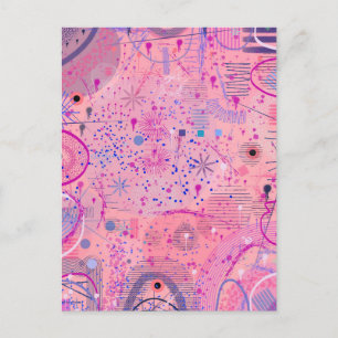 Pink Party Maximalist Art Postcard