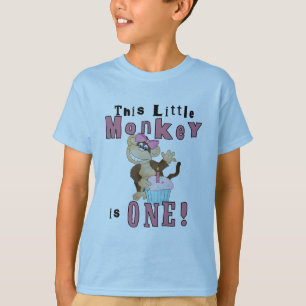 Pink Party Monkey 1st Birthday Tshirts and Gifts