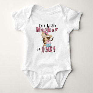 Pink Party  Monkey 1st Birthday Tshirts and Gifts