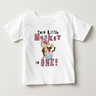 Pink Party  Monkey 1st Birthday Tshirts and Gifts