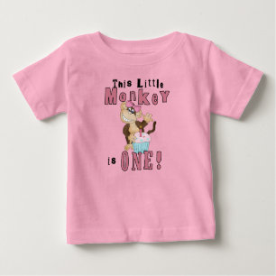 Pink Party  Monkey 1st Birthday Tshirts and Gifts