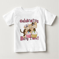 Pink Party Monkey 2nd Birthday Tshirts and Gifts