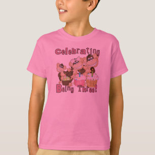 Pink Party Monkey 3rd Birthday Tshirts and Gifts