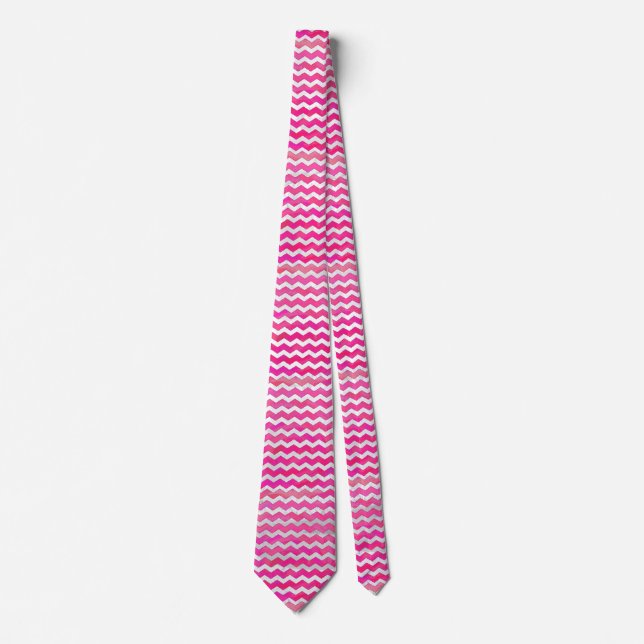Pink Passion Chevron Pattern Tie (Front)