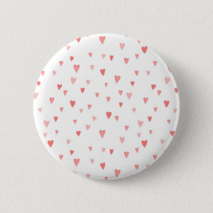 PINK PASSION HEARTS 6 CM ROUND BADGE