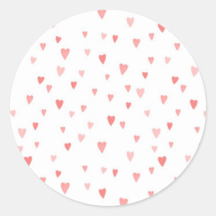PINK PASSION HEARTS CLASSIC ROUND STICKER