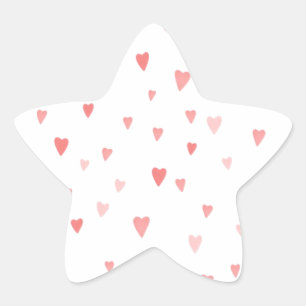 PINK PASSION HEARTS STAR STICKER