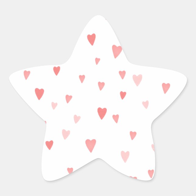 PINK PASSION HEARTS STAR STICKER (Front)