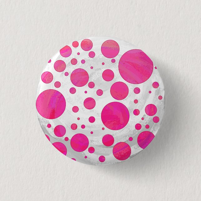 Pink Passion Polka Dot Pattern 3 Cm Round Badge (Front)