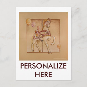 PINK PASSION PONY CAROUSEL POSTCARD