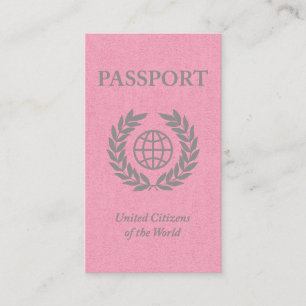 pink passport business card
