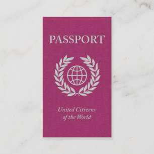 pink passport business card