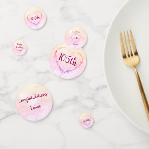 Pink Pastel 105th birthday design Confetti