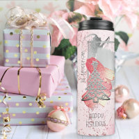 Pink Pastel 6 Photo Template Silver Christmas