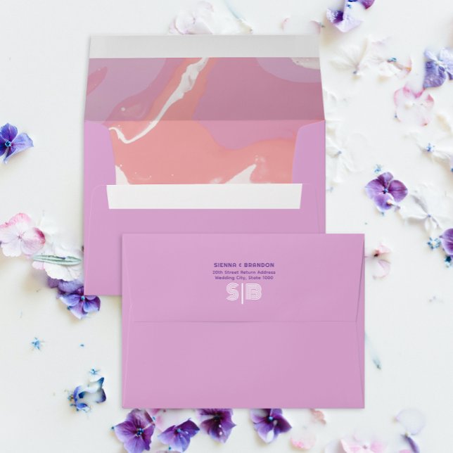 Pink Pastel Abstract Art Wedding Envelope (Creator Uploaded)