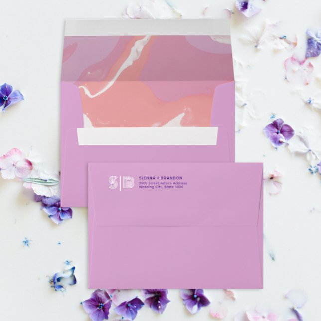 Pink Pastel Abstract Art Wedding Envelope (Creator Uploaded)