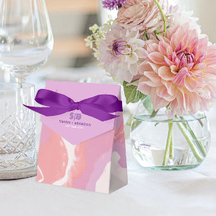 Pink Pastel Abstract Art Wedding Favour Box