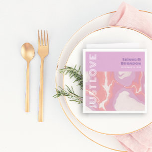 Pink Pastel Abstract Art Wedding Napkins