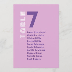 Pink Pastel AbstractArt Wedding Seating Chart Card