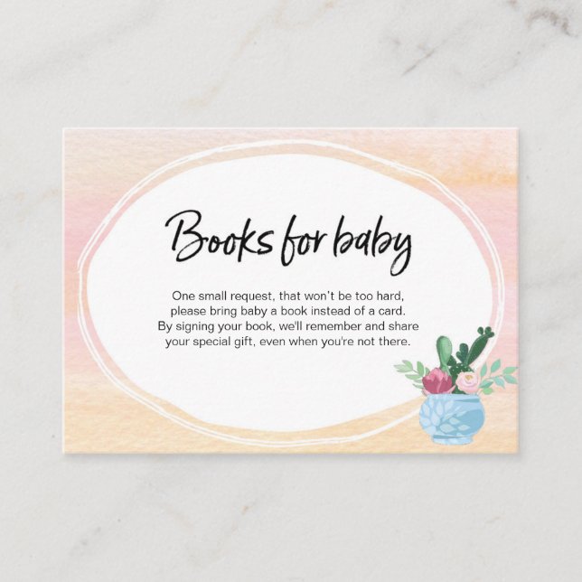 Pink Pastel Baby Shower Insert Card (Front)