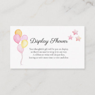 Pink Pastel Balloon Display Shower Insert Card
