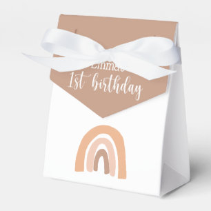  Pink Pastel Boho Rainbow 1st Birthday Favour Box