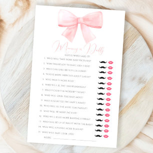 Pink Pastel Bow Mummy Or Daddy Guess Who Game