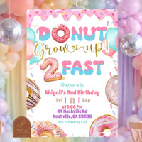 Pink Pastel Doughnut Grow Up Two Fast Second Birth