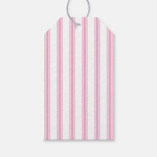 Pink Pastel Farmhouse Rustic Ticking Stripe Gift Tags