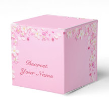 Pink Pastel Floral Petal Personalised Favour Box