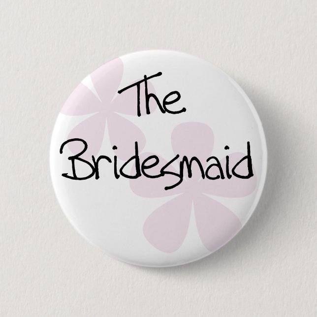 Pink Pastel Flowers Bridesmaid 6 Cm Round Badge (Front)