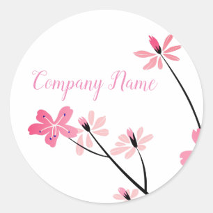 Pink Pastel Flowers Classic Round Sticker