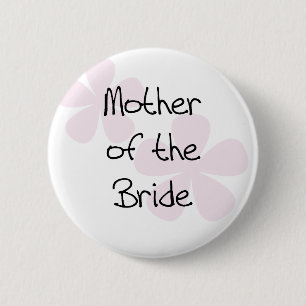 Pink Pastel Flowers Mother of Bride 6 Cm Round Badge
