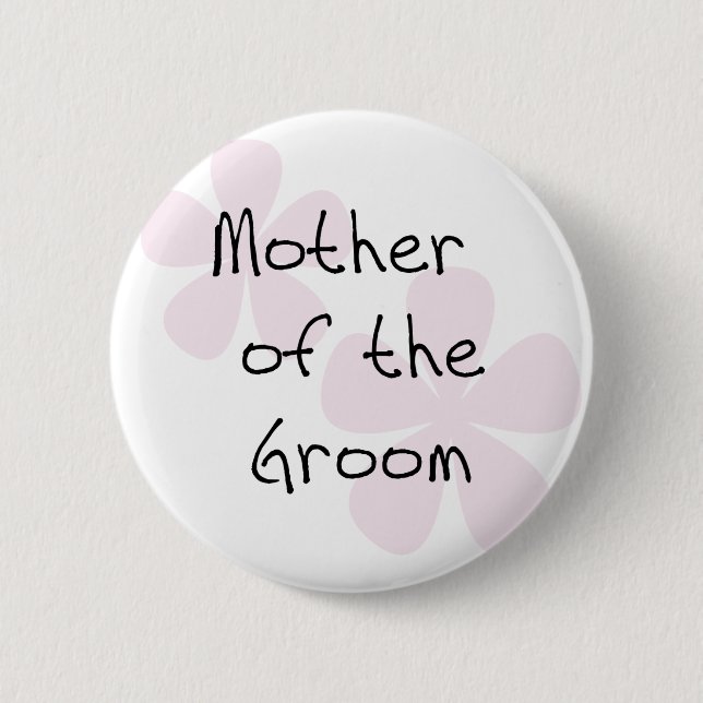 Pink Pastel Flowers Mother of Groom 6 Cm Round Badge (Front)