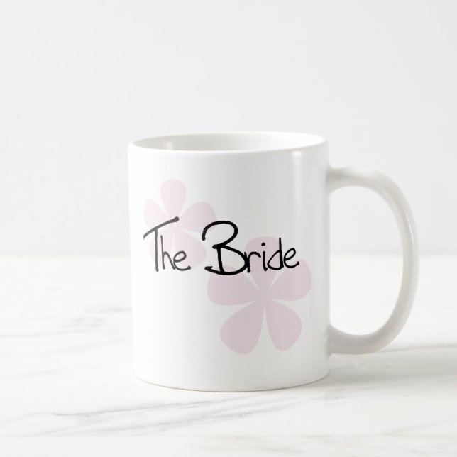 Pink Pastel Flowers The Bride Coffee Mug (Right)