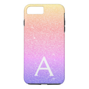 Pink Pastel Glitter and Sparkle Monogram iPhone 8 Plus/7 Plus Case