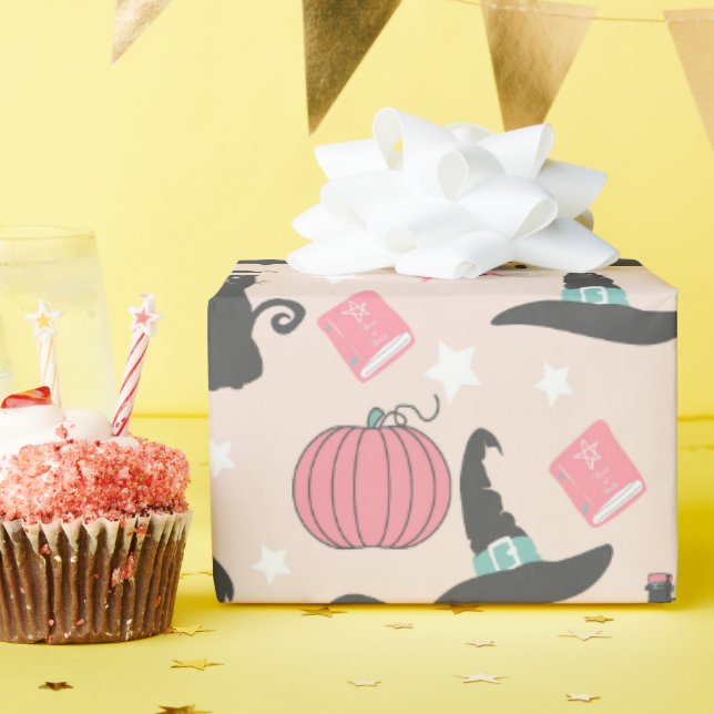 Pink Pastel Halloween Wrapping Paper (Birthday Party)