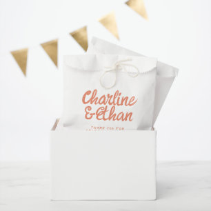 Pink Pastel Handwriting Retro Wedding Favour Bag