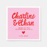 Pink Pastel Handwriting Retro Wedding Favour Bag