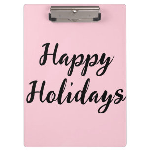 Pink pastel happy holidays Christmas simple stylis Clipboard