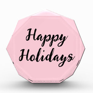 Pink pastel happy holidays Christmas simple stylis Photo Block