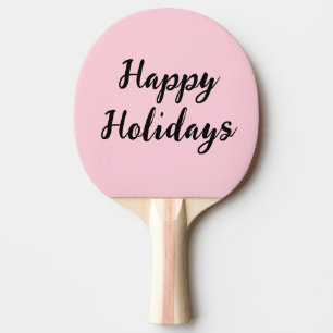 Pink pastel happy holidays Christmas simple stylis Ping Pong Paddle