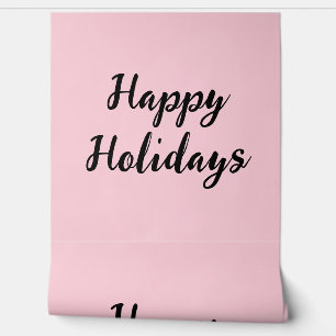 Pink pastel happy holidays Christmas simple stylis Wallpaper