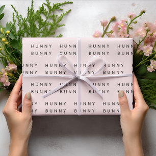 Pink Pastel "Hunny Bunny" Easter Wrapping Paper