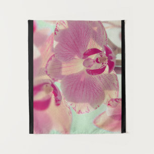 Pink pastel orchid flower floral close up tapestry