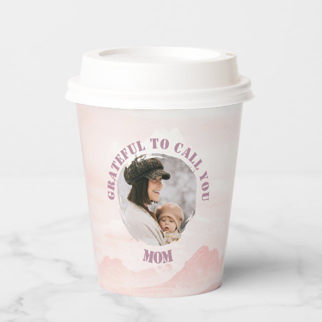 Pink Pastel Personalised Paper Cups for Mum (Front)