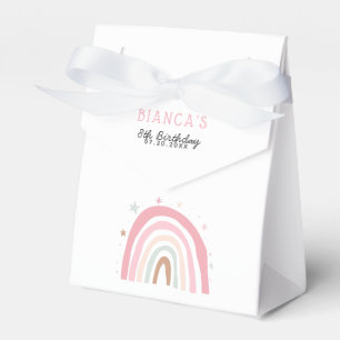 Pink Pastel Rainbow Girl Birthday Party Favour Box