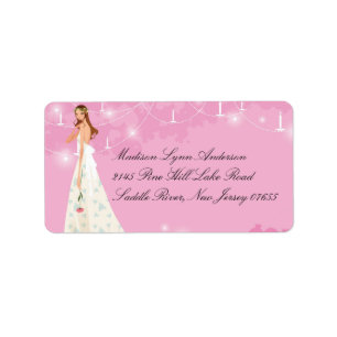 Pink Pastel Romantic Bride Return Address Label
